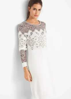 Damen bonprix Bekleidung·Umstandsmode|Kleider|Strickkleid mit Norwegermuster