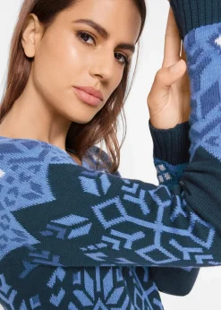 Best Strickkleid mit Norwegermuster Damen Bekleidung·Umstandsmode|Kleider