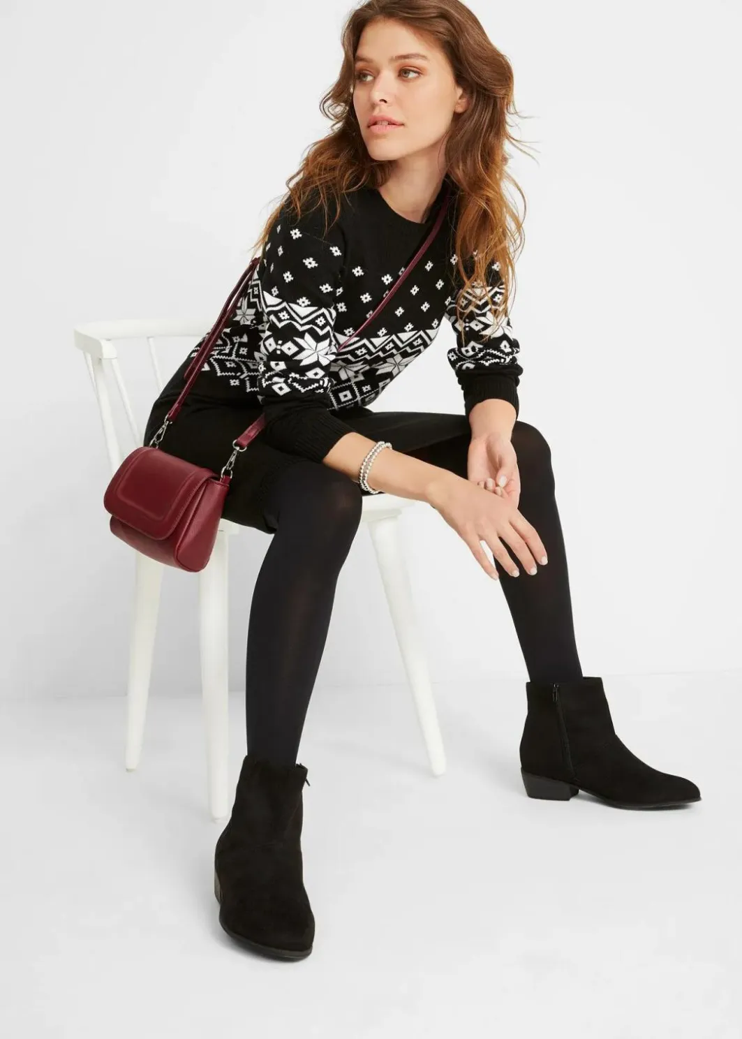 Online Strickkleid mit Norwegermuster Damen Bekleidung·Umstandsmode|Bekleidung·Pullover & Strickjacken