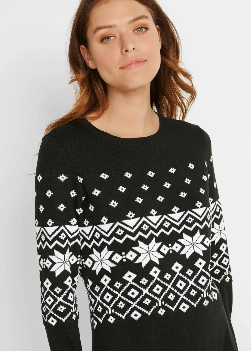 Online Strickkleid mit Norwegermuster Damen Bekleidung·Umstandsmode|Bekleidung·Pullover & Strickjacken