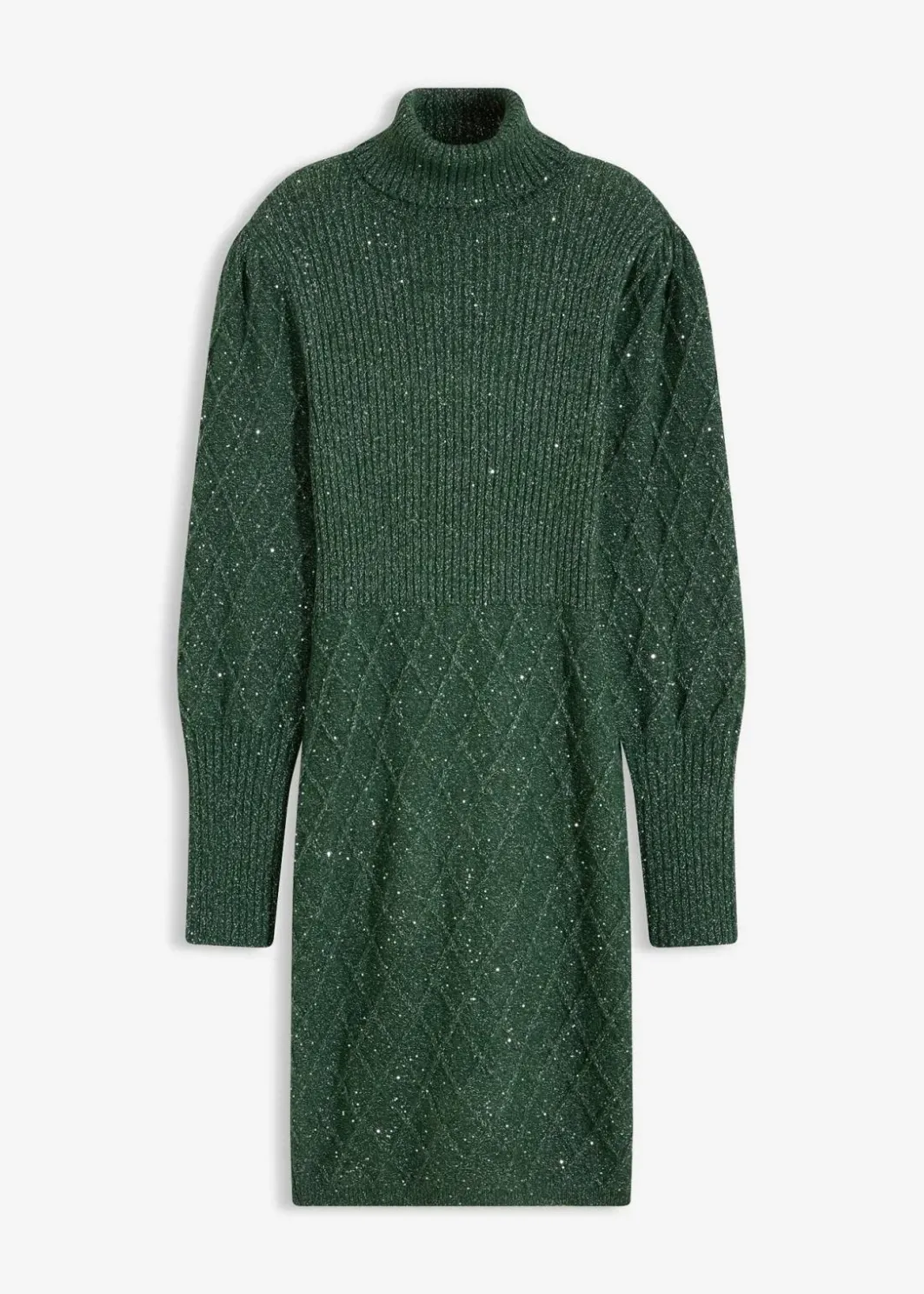 Damen bonprix Kleider|Strickmode|Strickkleid mit Pailletten