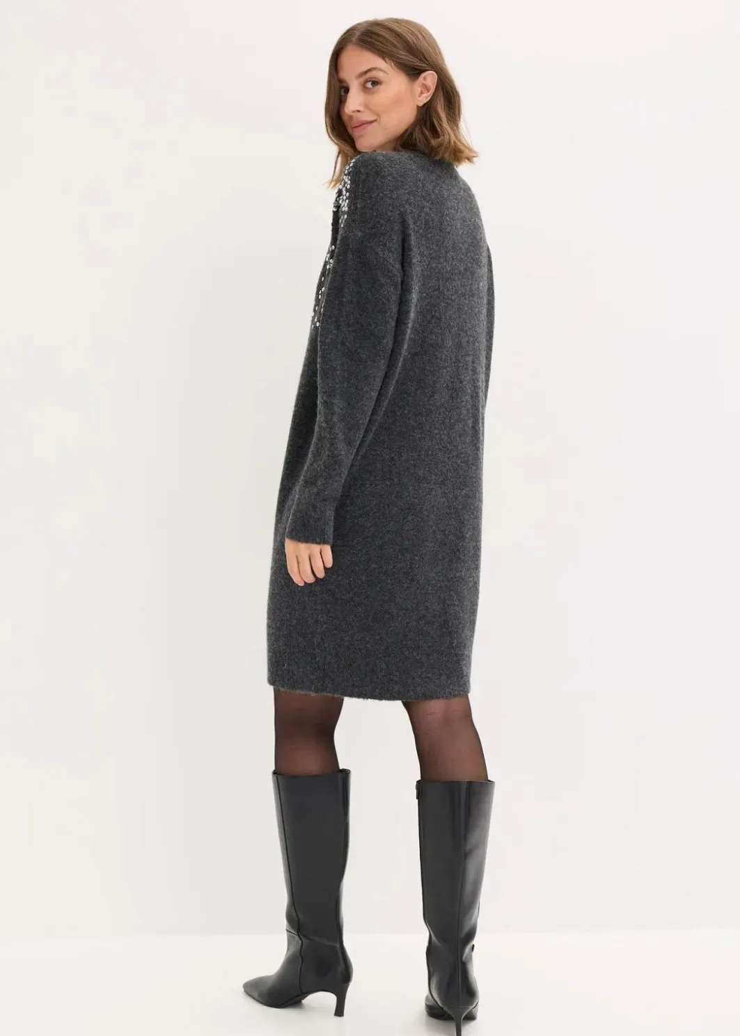 Damen bonprix Bekleidung·Umstandsmode|Bekleidung·Pullover & Strickjacken|Strickkleid mit Pailletten-Applikation