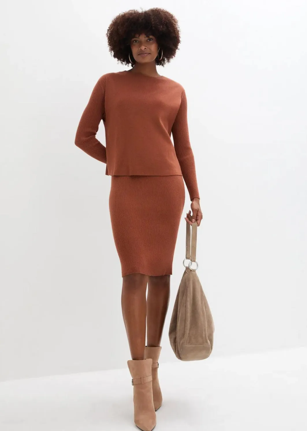 Damen bonprix Bekleidung·Umstandsmode|Strickmode|Strickkleid mit Pullunder 2tlg. Set