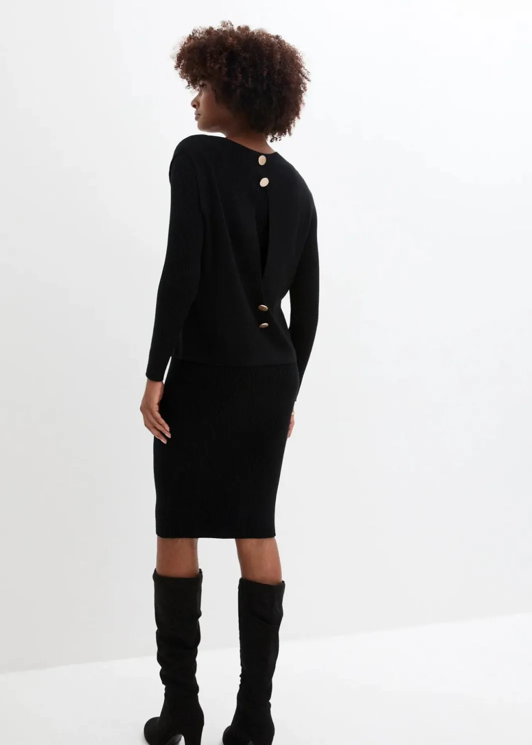 Damen bonprix Kleider|Bekleidung·Pullover & Strickjacken|Strickkleid mit Pullunder 2tlg. Set