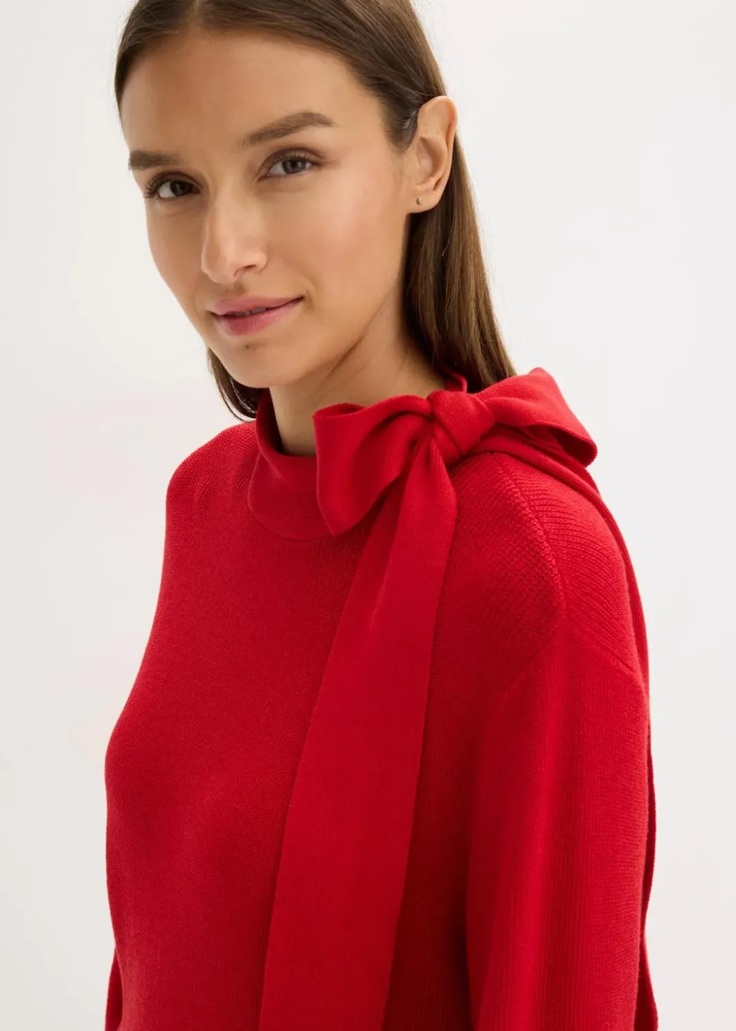 Outlet Strickkleid mit Schleife aus softem Viskose-Mix Damen Bekleidung·Umstandsmode|Strickmode