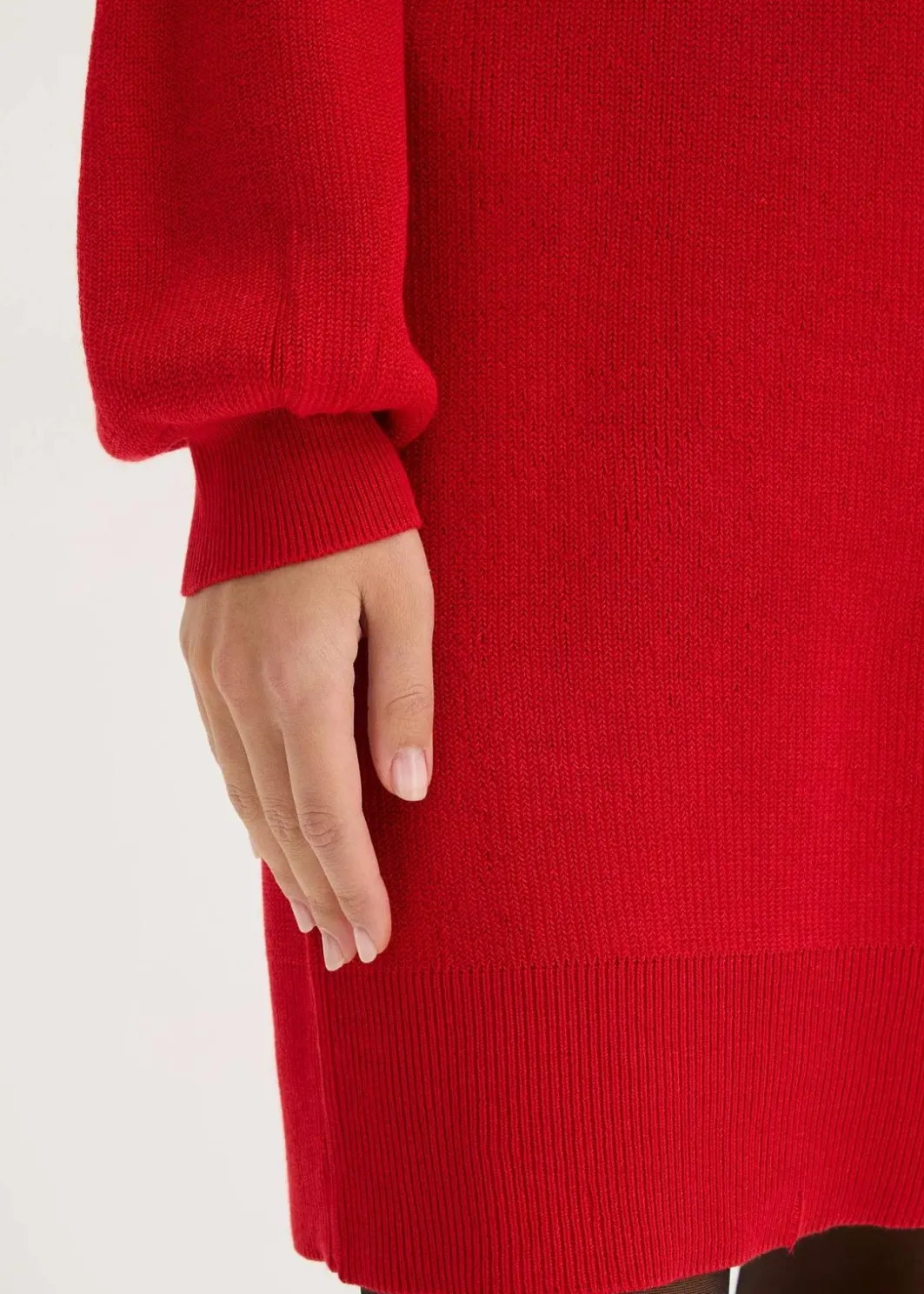 Outlet Strickkleid mit Schleife aus softem Viskose-Mix Damen Bekleidung·Umstandsmode|Strickmode