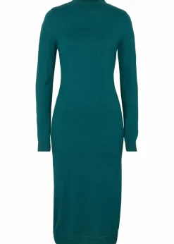 Damen bonprix Kleider|Basics|Strickkleid mit Stehkragen