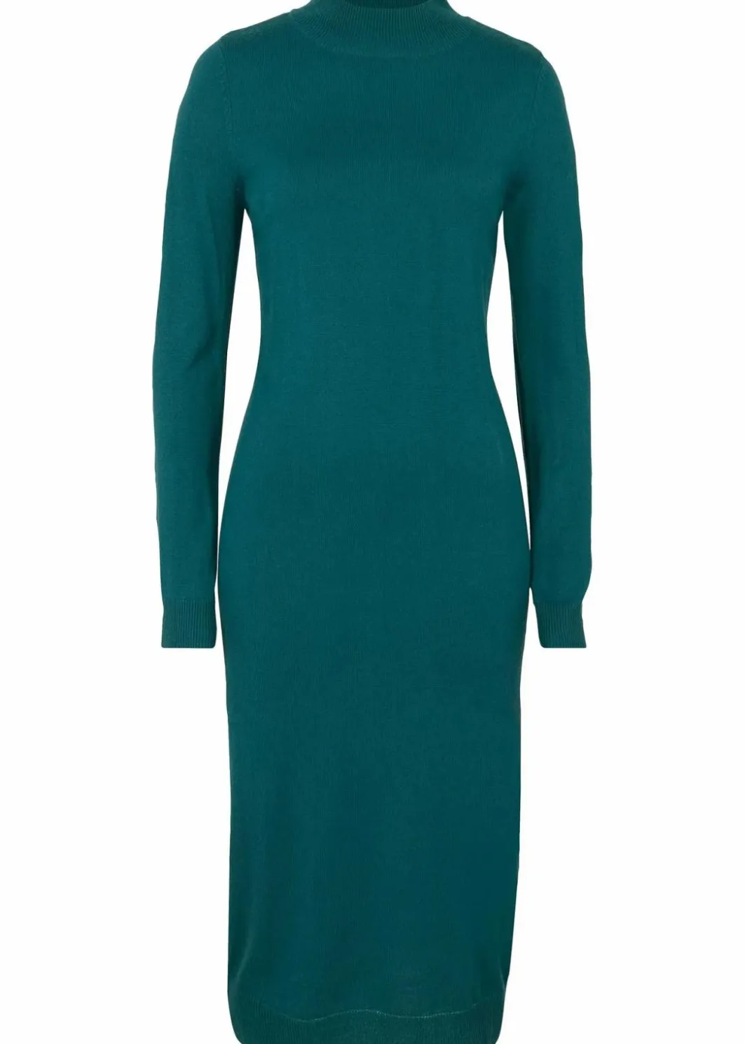 Damen bonprix Kleider|Basics|Strickkleid mit Stehkragen