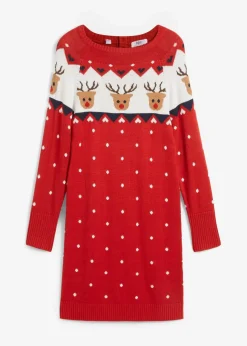 Damen bonprix Bekleidung·Umstandsmode|Strickmode|Strickkleid mit Weihnachtsmotiv