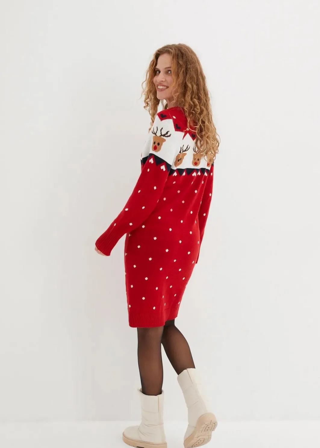 Damen bonprix Bekleidung·Umstandsmode|Strickmode|Strickkleid mit Weihnachtsmotiv