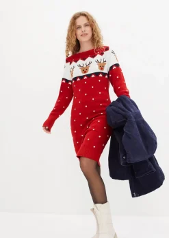 Damen bonprix Bekleidung·Umstandsmode|Strickmode|Strickkleid mit Weihnachtsmotiv
