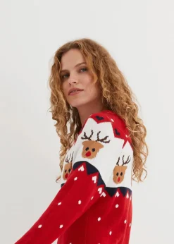 Damen bonprix Bekleidung·Umstandsmode|Strickmode|Strickkleid mit Weihnachtsmotiv