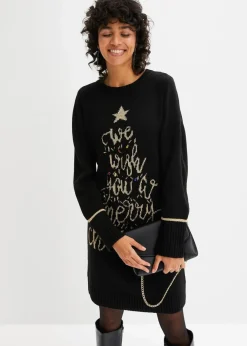 Damen bonprix Bekleidung·Umstandsmode|Bekleidung·Pullover & Strickjacken|Strickkleid mit Weihnachtsmotiv