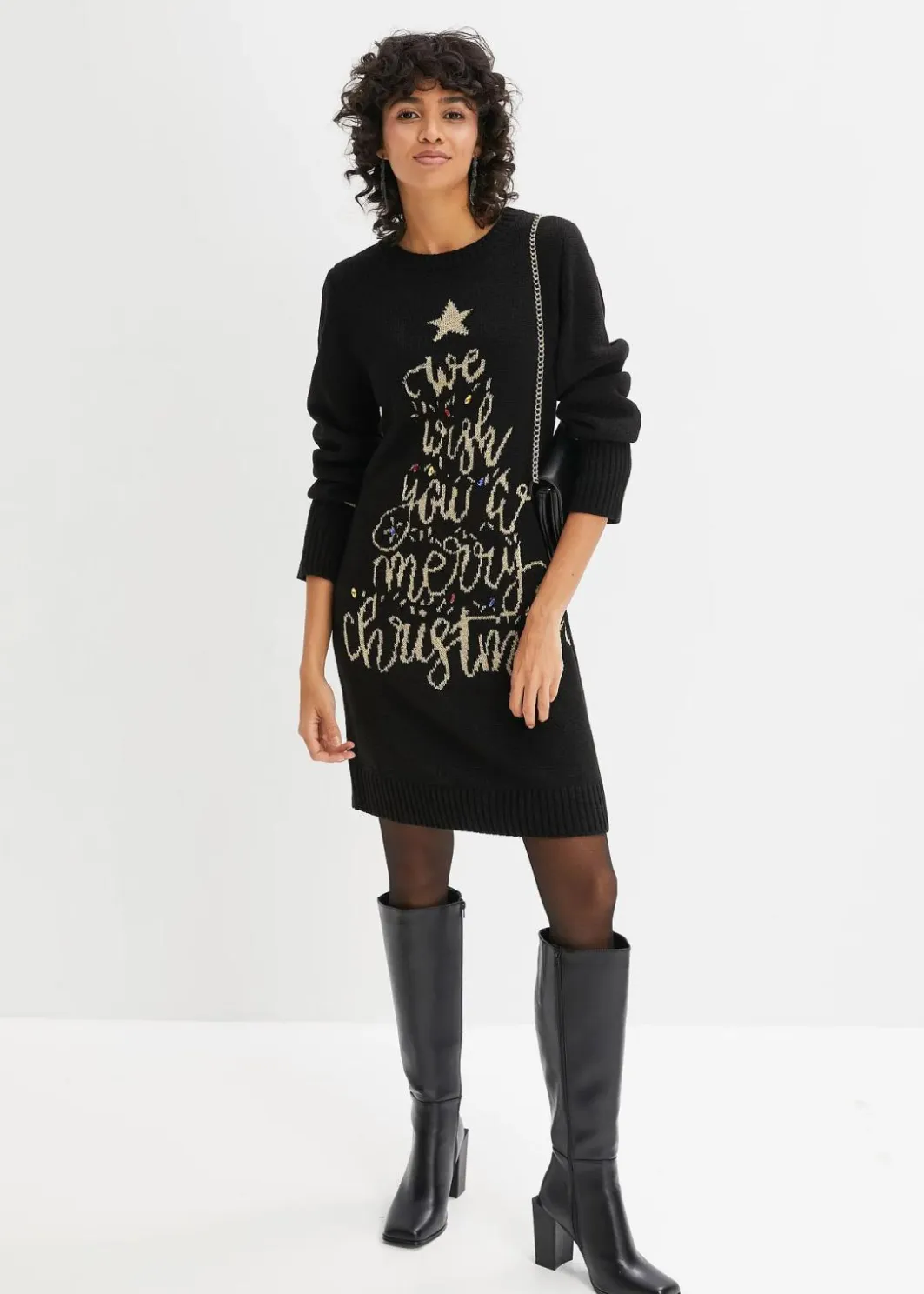 Damen bonprix Bekleidung·Umstandsmode|Bekleidung·Pullover & Strickjacken|Strickkleid mit Weihnachtsmotiv
