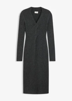 Damen bonprix Kleider|Strickmode|Strickkleid mit Wollanteil