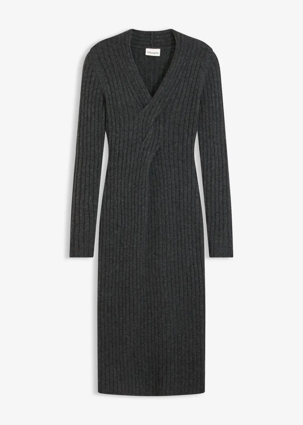 Damen bonprix Kleider|Strickmode|Strickkleid mit Wollanteil