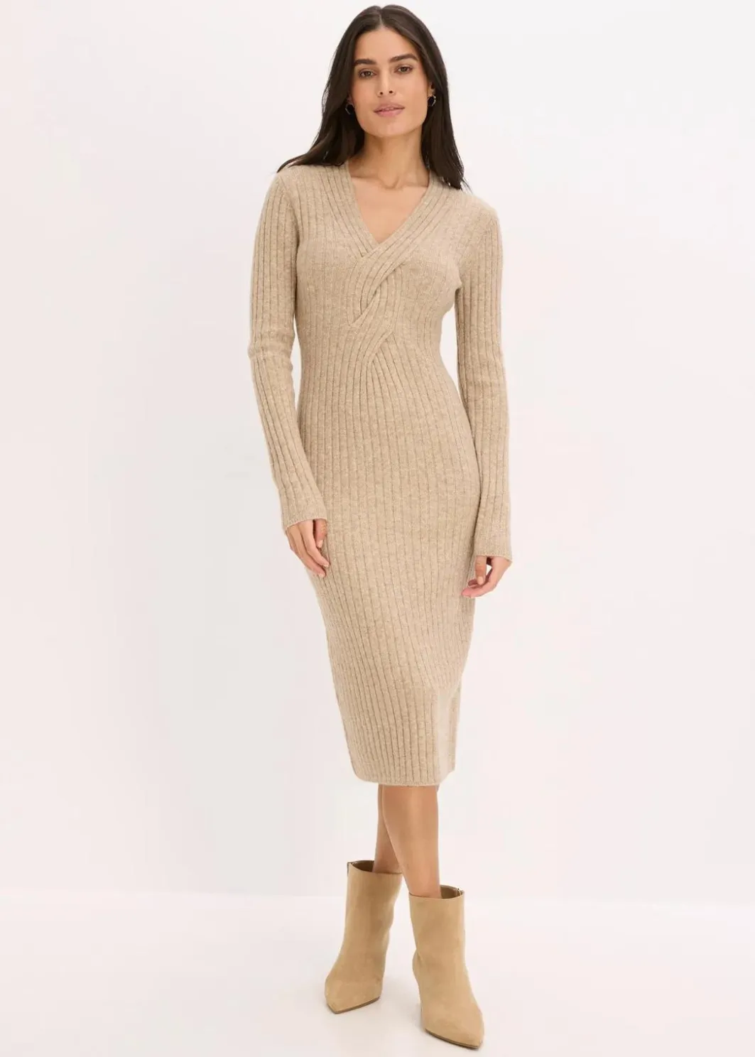 Damen bonprix Bekleidung·Pullover & Strickjacken|Bekleidung·Umstandsmode|Strickkleid mit Wollanteil