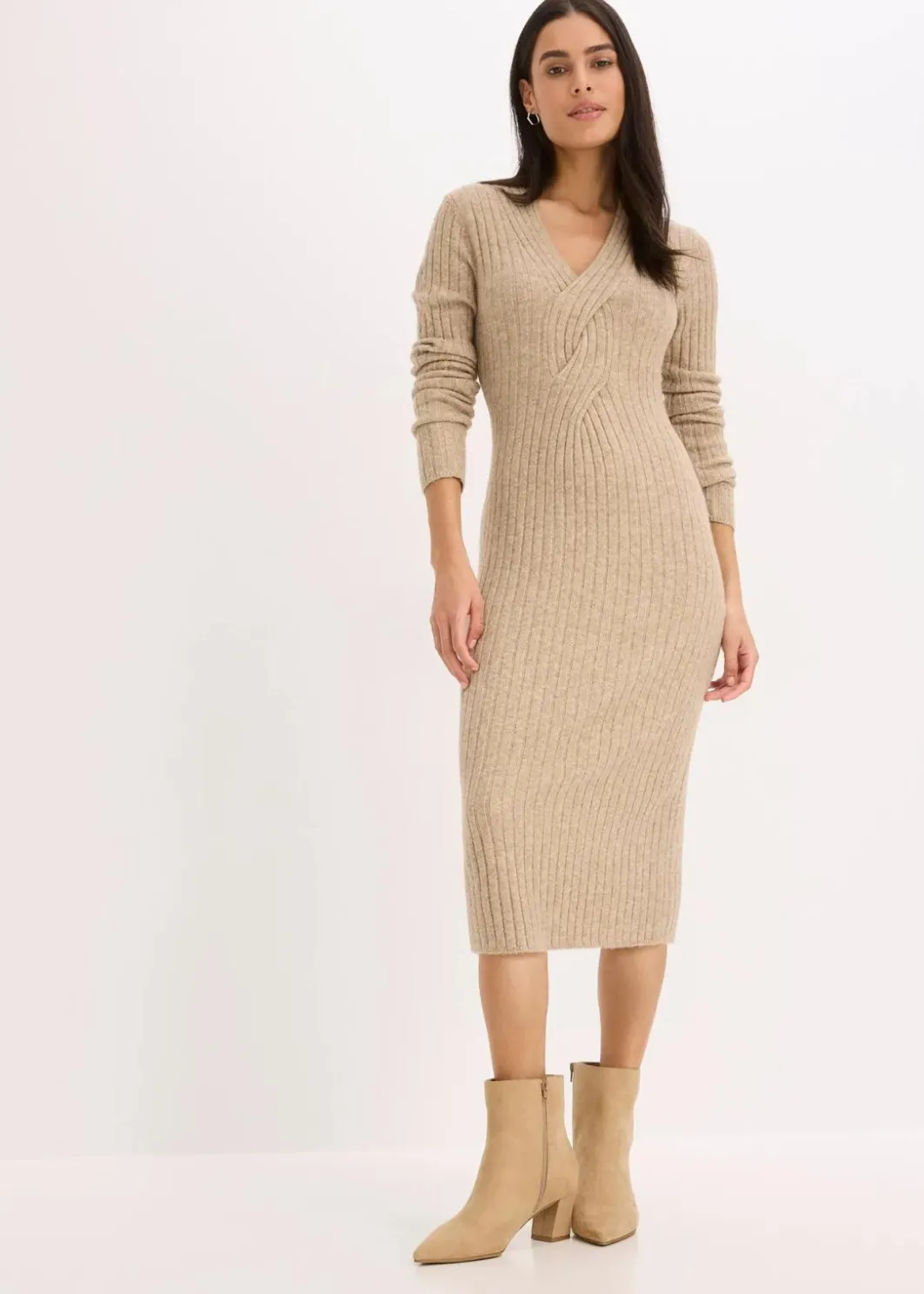 Damen bonprix Bekleidung·Pullover & Strickjacken|Bekleidung·Umstandsmode|Strickkleid mit Wollanteil
