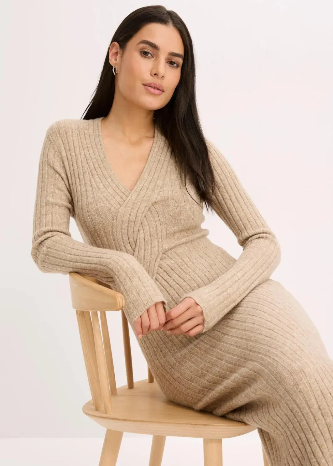 Damen bonprix Bekleidung·Pullover & Strickjacken|Bekleidung·Umstandsmode|Strickkleid mit Wollanteil