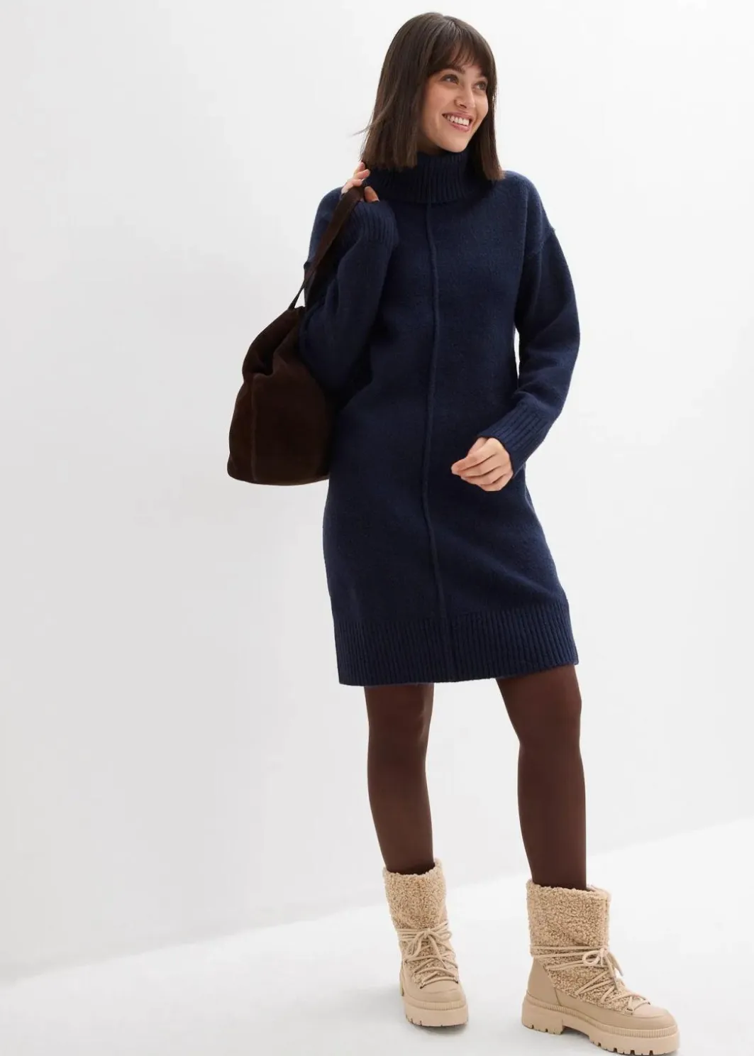 Online Strickkleid mit Ziernaht Damen Bekleidung·Umstandsmode|Kleider