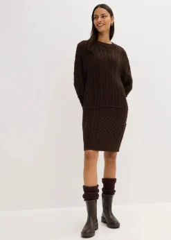 Sale Strickkleid mit Zopfmuster Damen Bekleidung·Umstandsmode|Kleider
