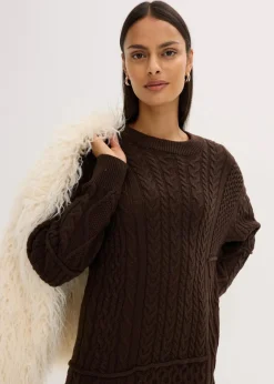 Sale Strickkleid mit Zopfmuster Damen Bekleidung·Umstandsmode|Kleider