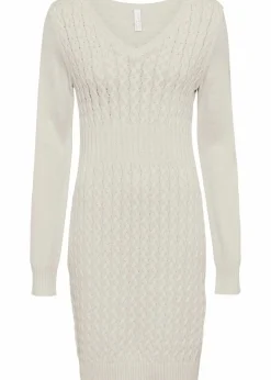 Damen bonprix Bekleidung·Umstandsmode|Kleider|Strickkleid mit Zopfmuster