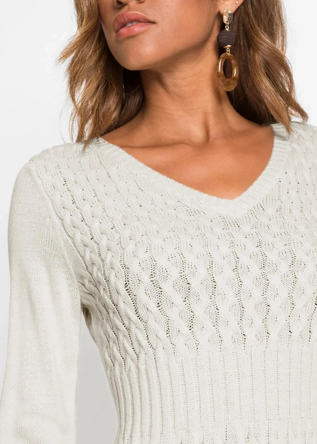 Damen bonprix Bekleidung·Umstandsmode|Kleider|Strickkleid mit Zopfmuster