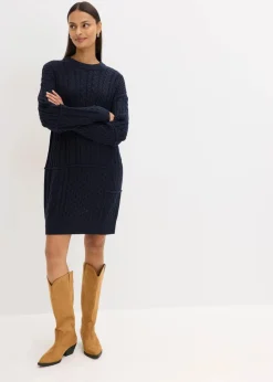 Damen bonprix Bekleidung·Umstandsmode|Kleider|Strickkleid mit Zopfmuster