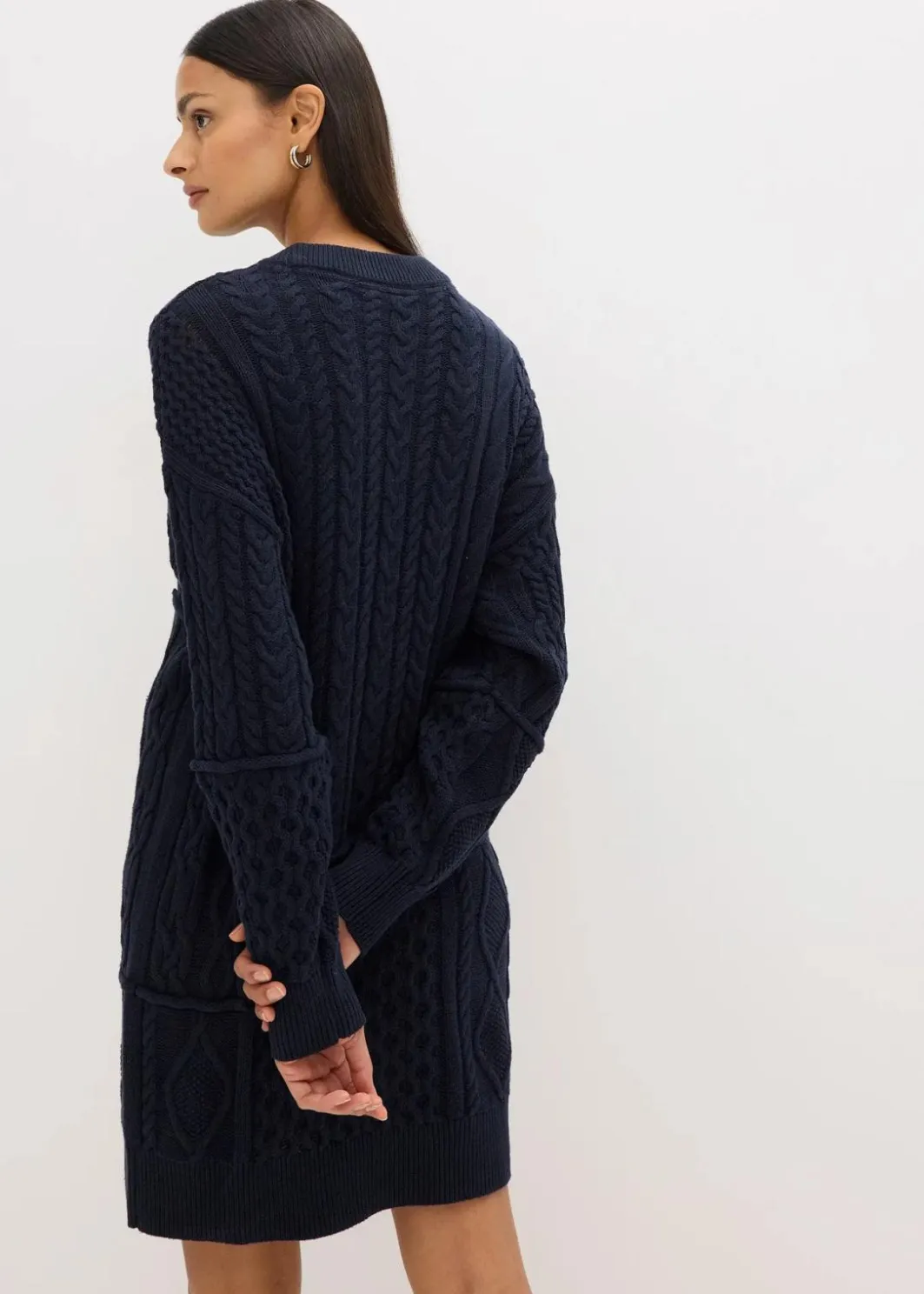 Damen bonprix Bekleidung·Umstandsmode|Kleider|Strickkleid mit Zopfmuster
