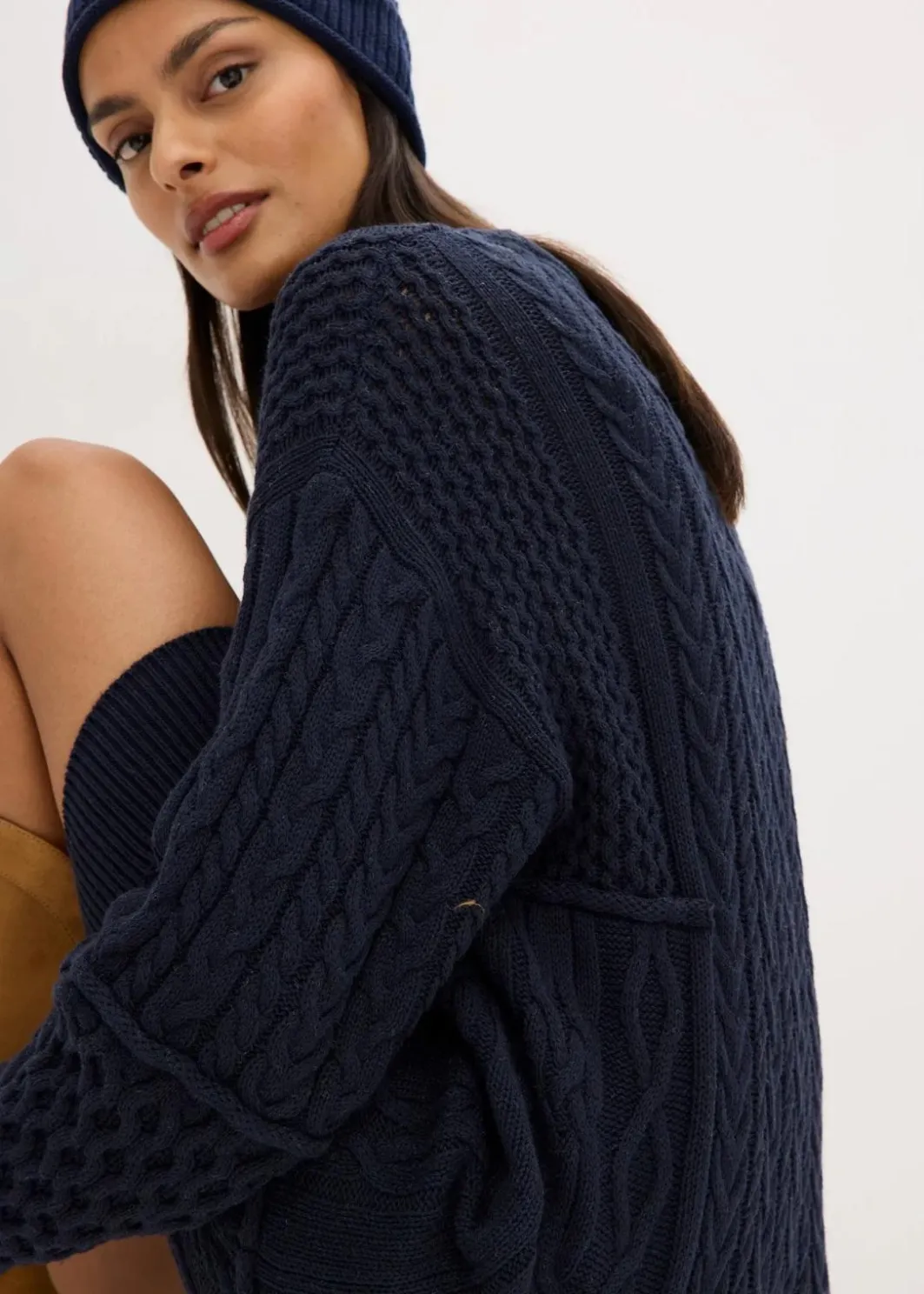 Damen bonprix Bekleidung·Umstandsmode|Kleider|Strickkleid mit Zopfmuster