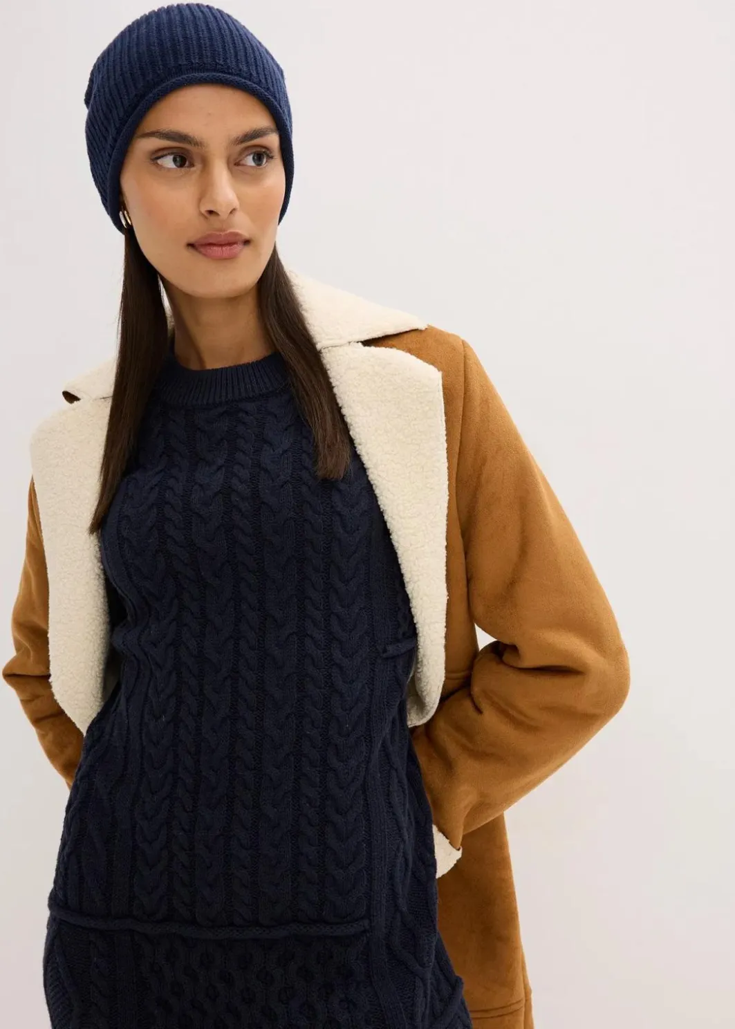 Damen bonprix Bekleidung·Umstandsmode|Kleider|Strickkleid mit Zopfmuster