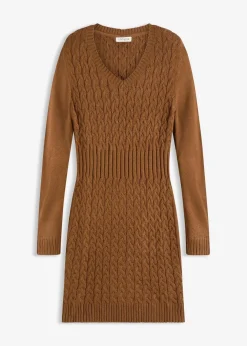 Damen bonprix Bekleidung·Umstandsmode|Kleider|Strickkleid mit Zopfmuster