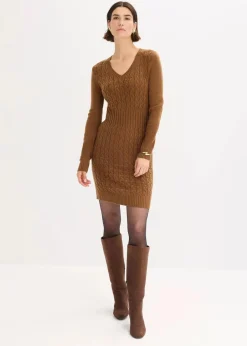 Damen bonprix Bekleidung·Umstandsmode|Kleider|Strickkleid mit Zopfmuster