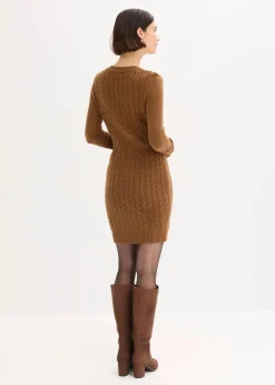 Damen bonprix Bekleidung·Umstandsmode|Kleider|Strickkleid mit Zopfmuster