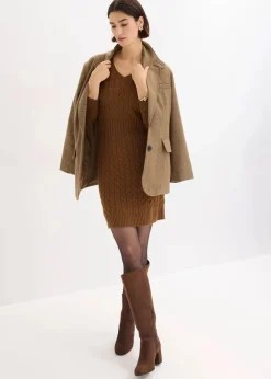 Damen bonprix Bekleidung·Umstandsmode|Kleider|Strickkleid mit Zopfmuster