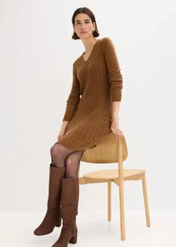 Damen bonprix Bekleidung·Umstandsmode|Kleider|Strickkleid mit Zopfmuster
