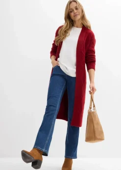 Damen bonprix Strickmode|Pullover & Strickjacken|Strickmantel aus Zopfstrick