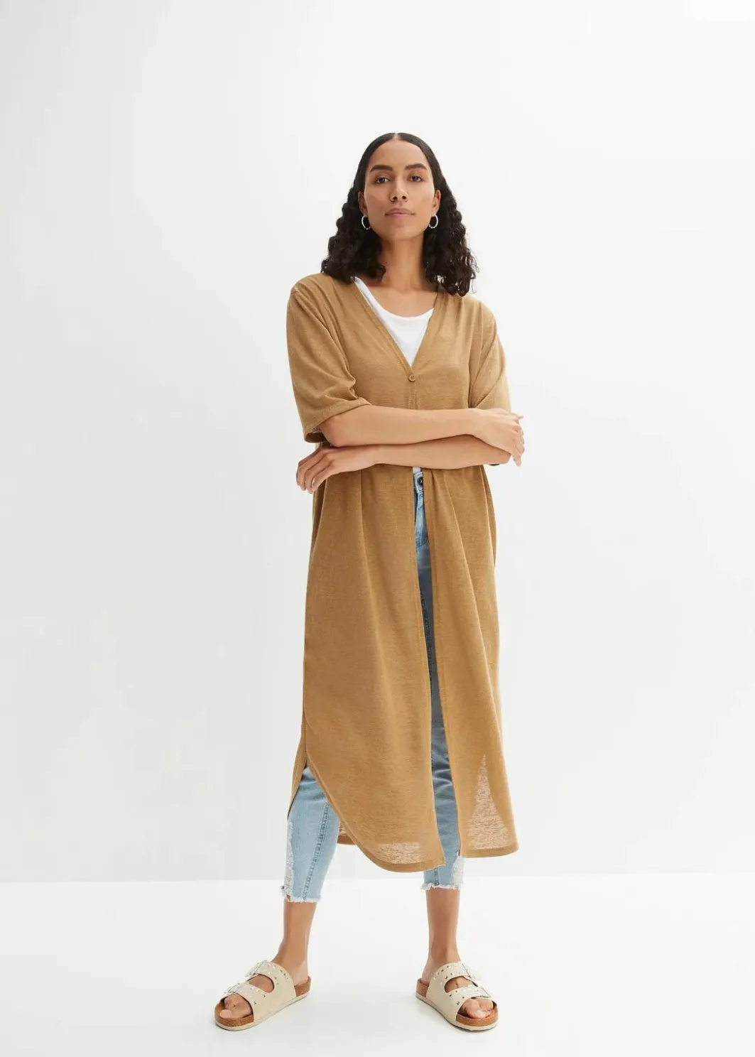 Outlet Strickmantel in Leinen-Optik Damen Bekleidung·Umstandsmode|Bekleidung·Jeans