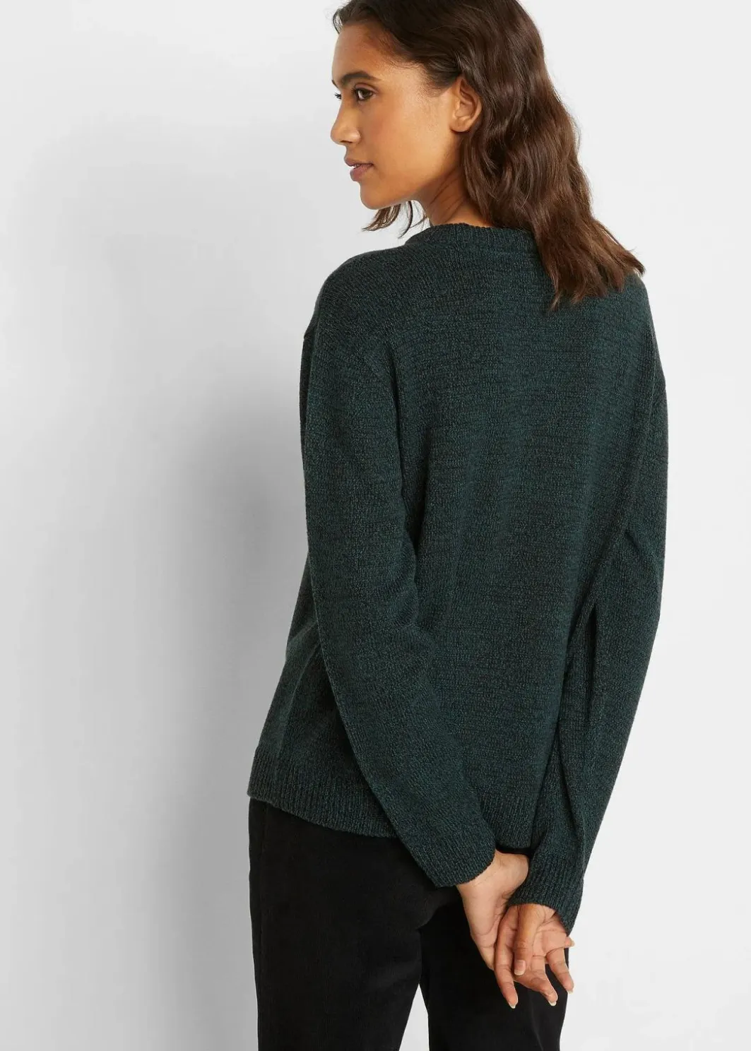 Damen bonprix Bekleidung·Umstandsmode|Bekleidung·Jeans|Strick-Pullover mit Rundhals-Ausschnitt in Melange