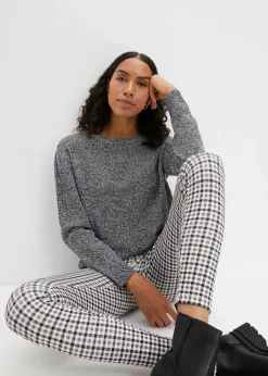 Outlet Strick-Pullover mit Rundhals-Ausschnitt in Melange Damen Bekleidung·Umstandsmode|Bekleidung·Jeans