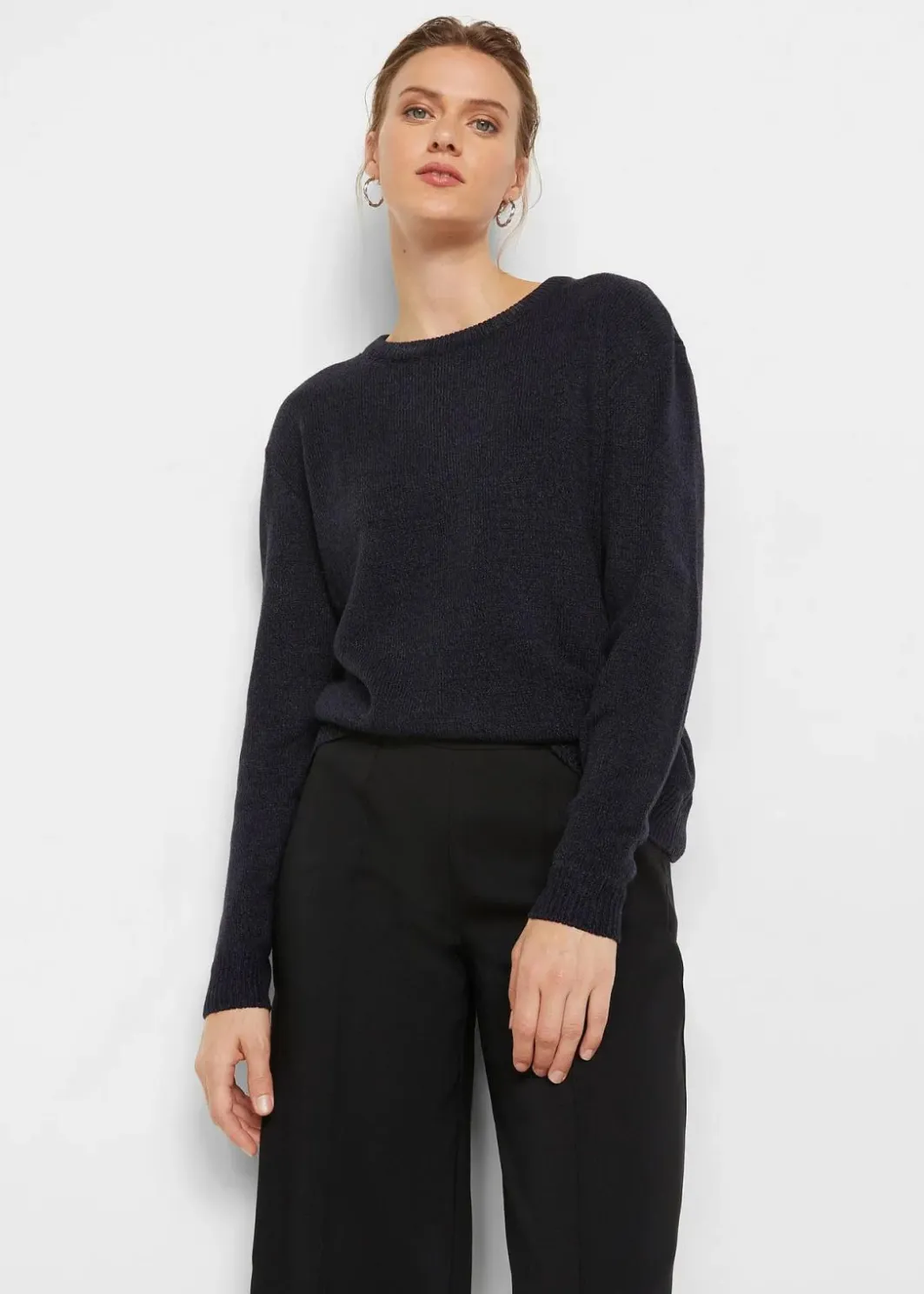 Sale Strick-Pullover mit Rundhals-Ausschnitt in Melange Damen Strickmode|Pullover & Strickjacken