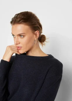Sale Strick-Pullover mit Rundhals-Ausschnitt in Melange Damen Strickmode|Pullover & Strickjacken