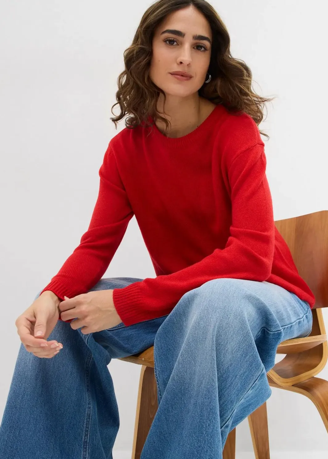 Damen bonprix Bekleidung·Umstandsmode|Bekleidung·Röcke|Strick-Pullover mit Rundhals-Ausschnitt