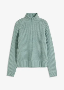 Damen bonprix Strickmode|Pullover & Strickjacken|Strickpullover mit Stehkragen