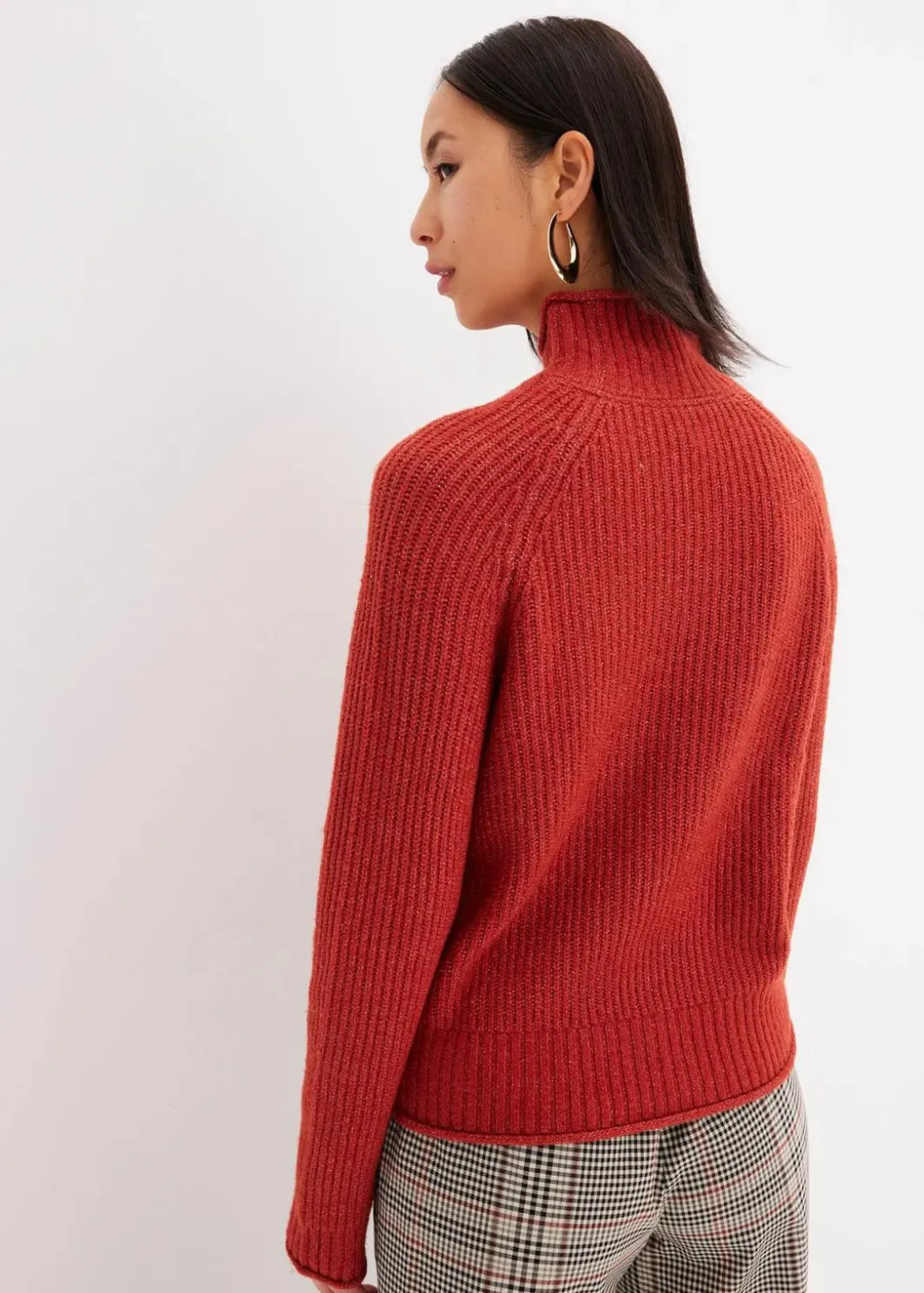 Damen bonprix Strickmode|Pullover & Strickjacken|Strickpullover mit Stehkragen