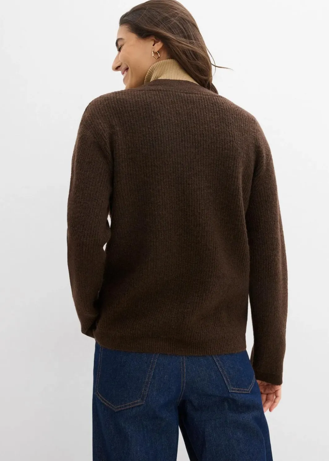 Damen bonprix Bekleidung·Umstandsmode|Strickmode|Strickpullover mit tiefem V-Ausschnitt