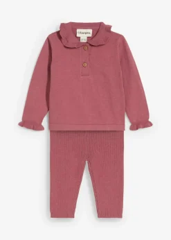 Best Strickpullover mit Volantkragen und Leggings (2-tlg.Set) Kinder Hosen & Leggings|Shirts & Pullover