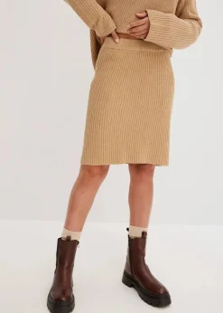Damen bonprix Bekleidung·Sportbekleidung|Nachhaltigere Materialien|Strickrock aus reiner Baumwolle