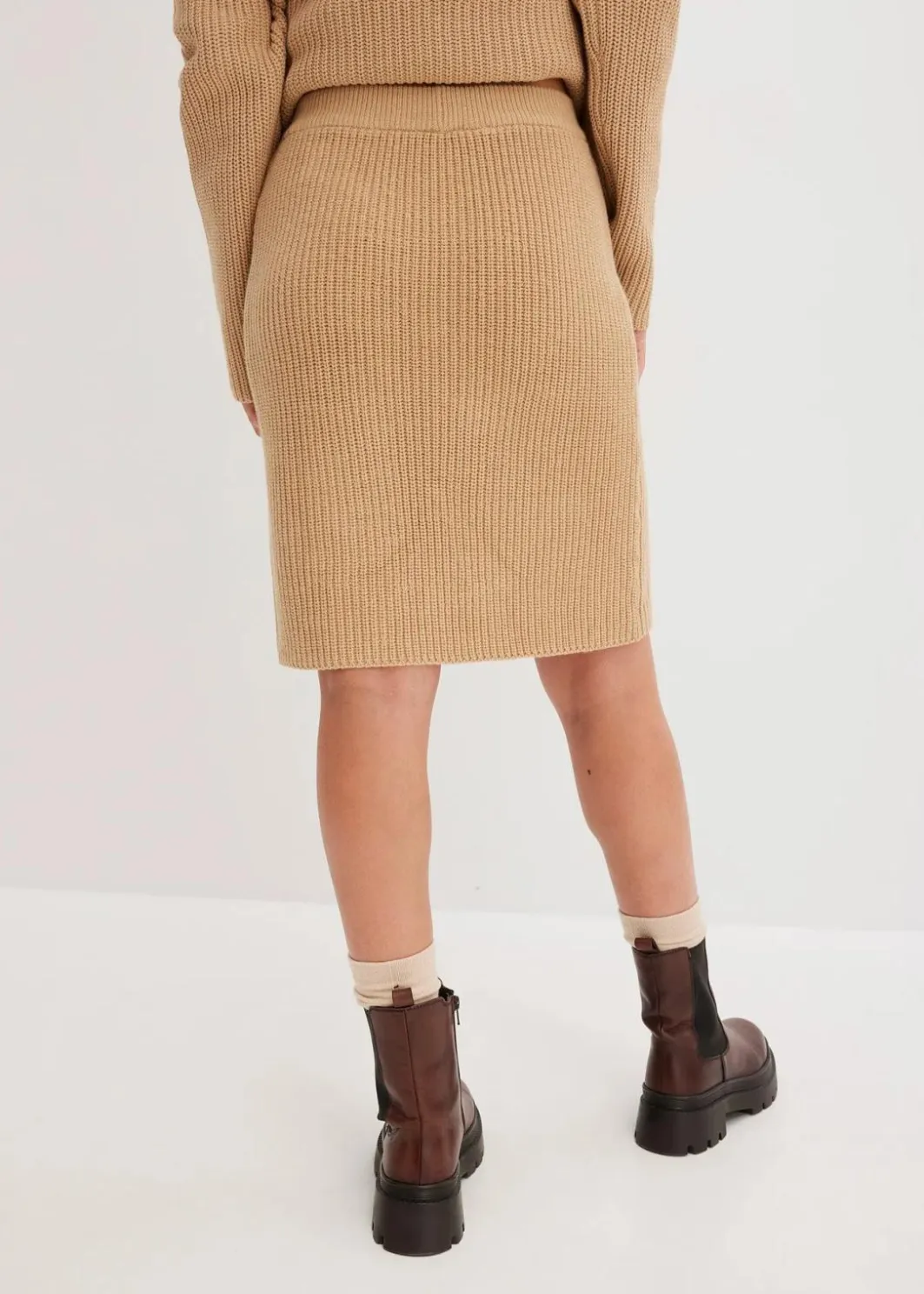 Damen bonprix Bekleidung·Sportbekleidung|Nachhaltigere Materialien|Strickrock aus reiner Baumwolle